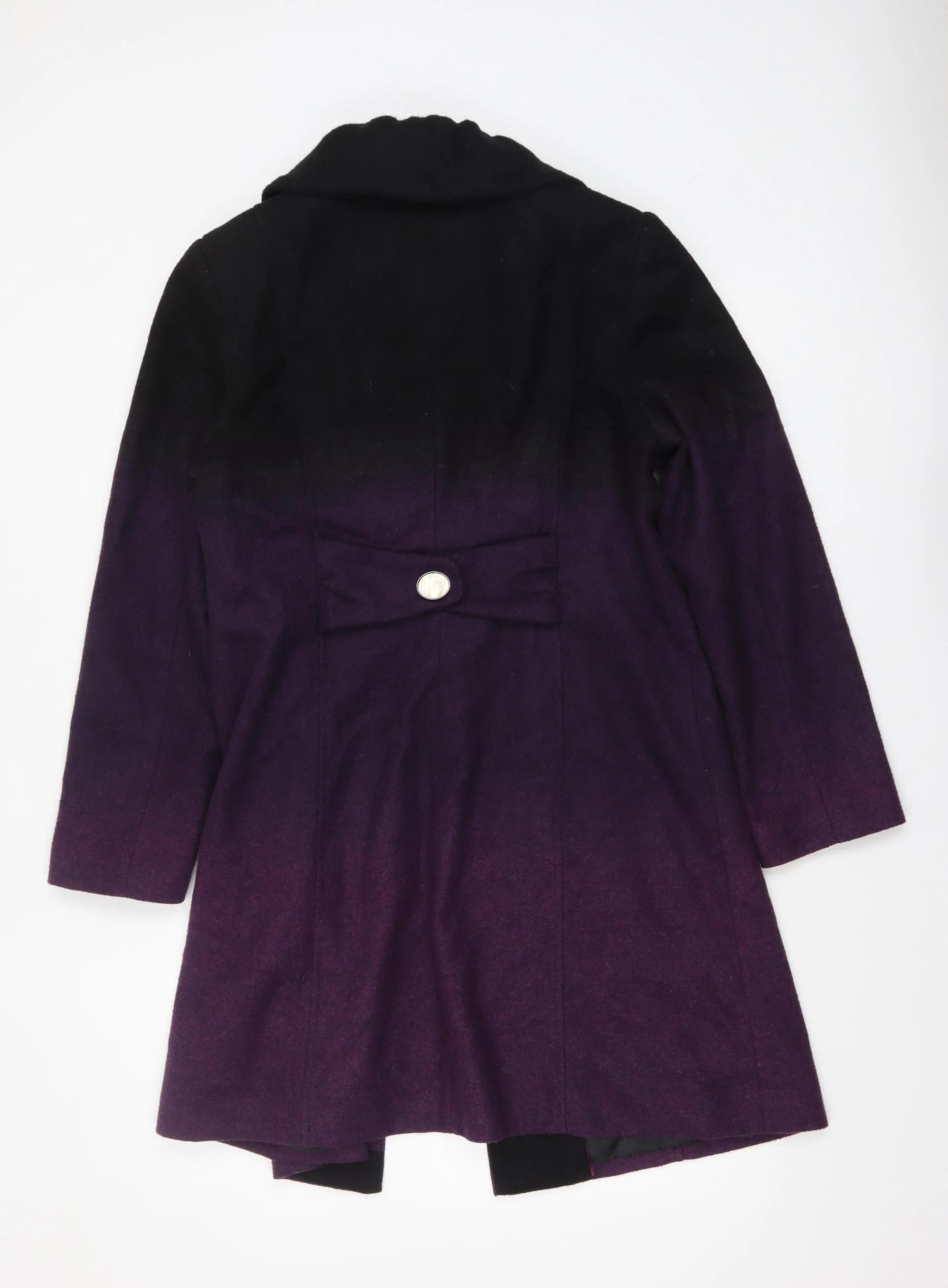 Marks and Spencer Per Una Women’s Purple Wool Blend Overcoat Size 14 - Image 3