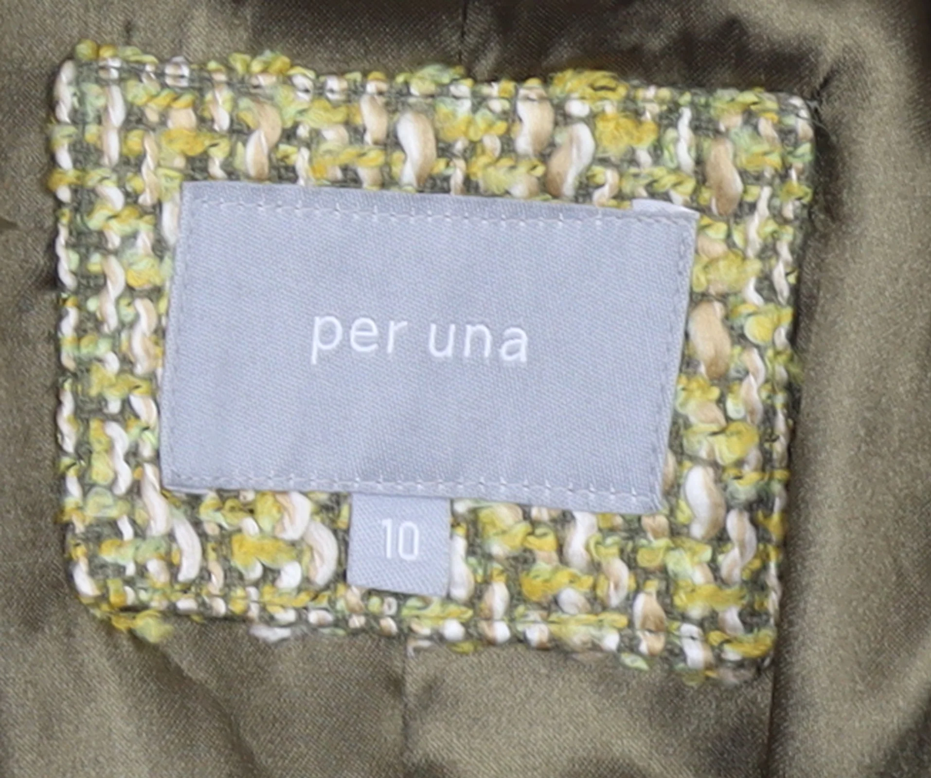 Marks and Spencer Per Una Women's Beige Bouclé Blazer Size 10 - Image 4