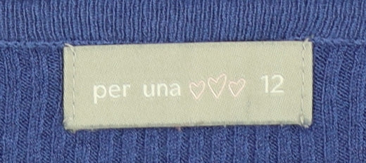 Marks and Spencer Per Una Women's Blue Size 12 Scoop Neck Jumper - Image 4