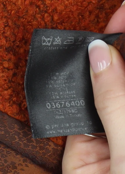 Marks and Spencer Per Una Women's Orange Wool Blend Jacket Size 16 - Image 5