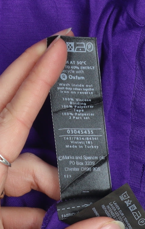 Marks and Spencer Per Una Women's Purple Viscose Open Cardigan Size 18 - Image 5