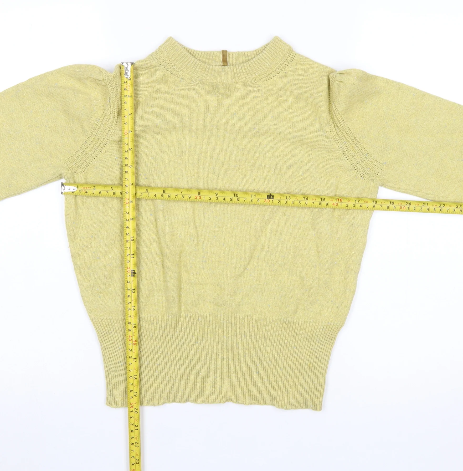 Marks and Spencer Per Una Women's Yellow Mock Neck Jumper Size 12 - Image 2