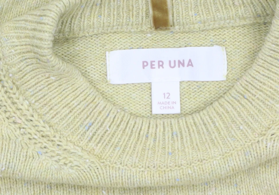 Marks and Spencer Per Una Women's Yellow Size 12 Crew Neck Wool Blend Jumper - Image 5