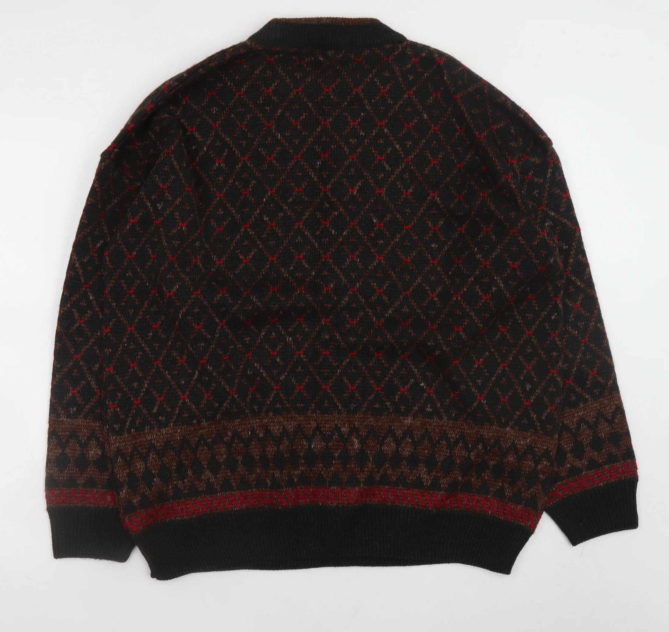 Marks and Spencer St Michael Men's Brown Argyle Knit XL Jumper - Image 3