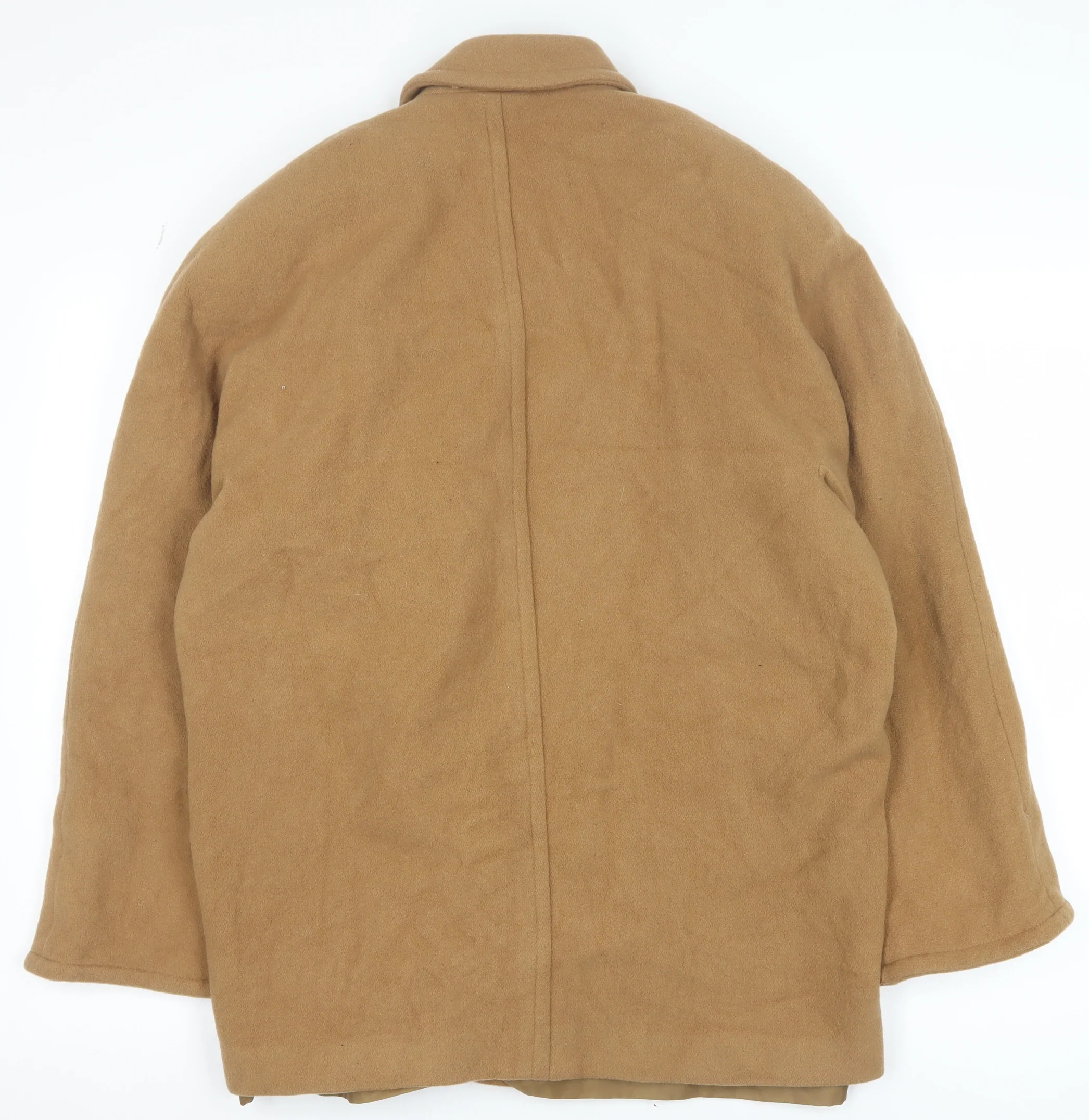 Marks and Spencer St Michael Women's Beige Wool Pea Coat UK 10 Petite Fit - Image 3