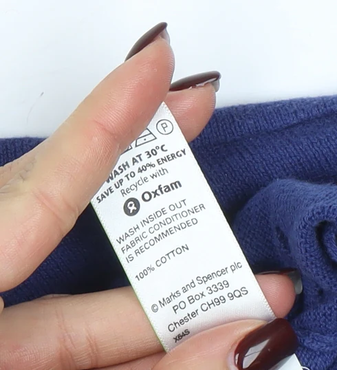 Marks and Spencer Teens Blue Open Knit Belted Cardigan XS - Image 5