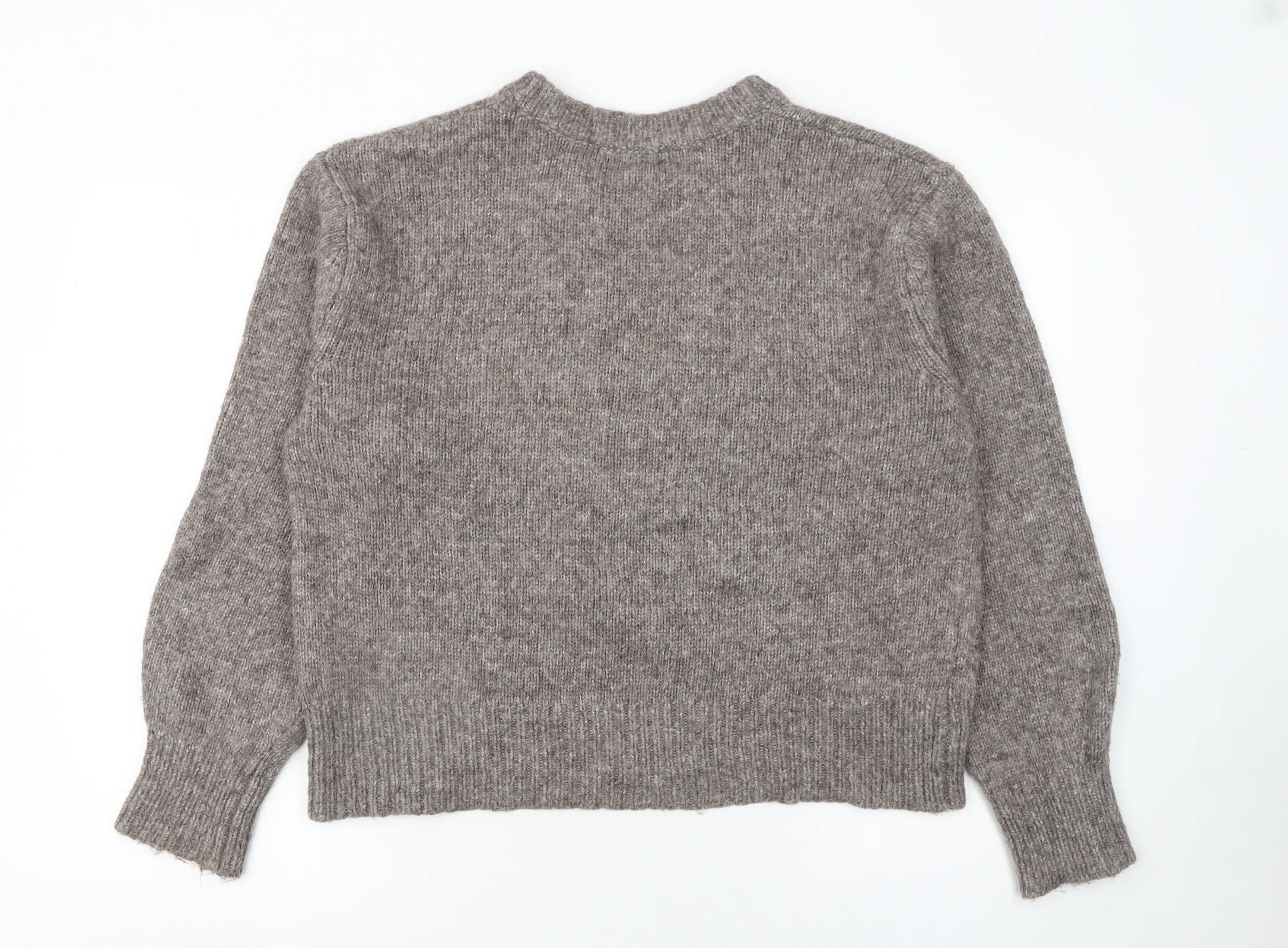 Marks and Spencer Women Beige Knit Crew Neck Pullover Jumper M - Image 3