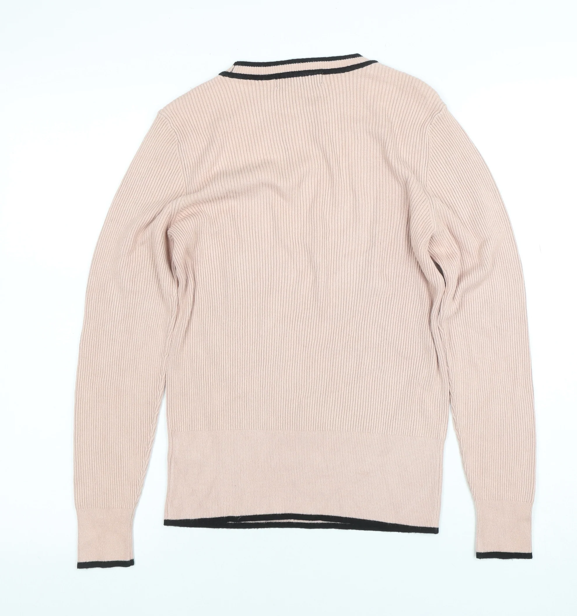 Marks and Spencer Women Beige Knit Long Sleeve Crew Neck Top Size 12 - Image 3