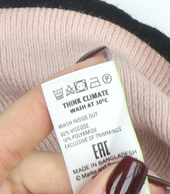 Marks and Spencer Women Beige Knit Long Sleeve Crew Neck Top Size 12 - Image 4