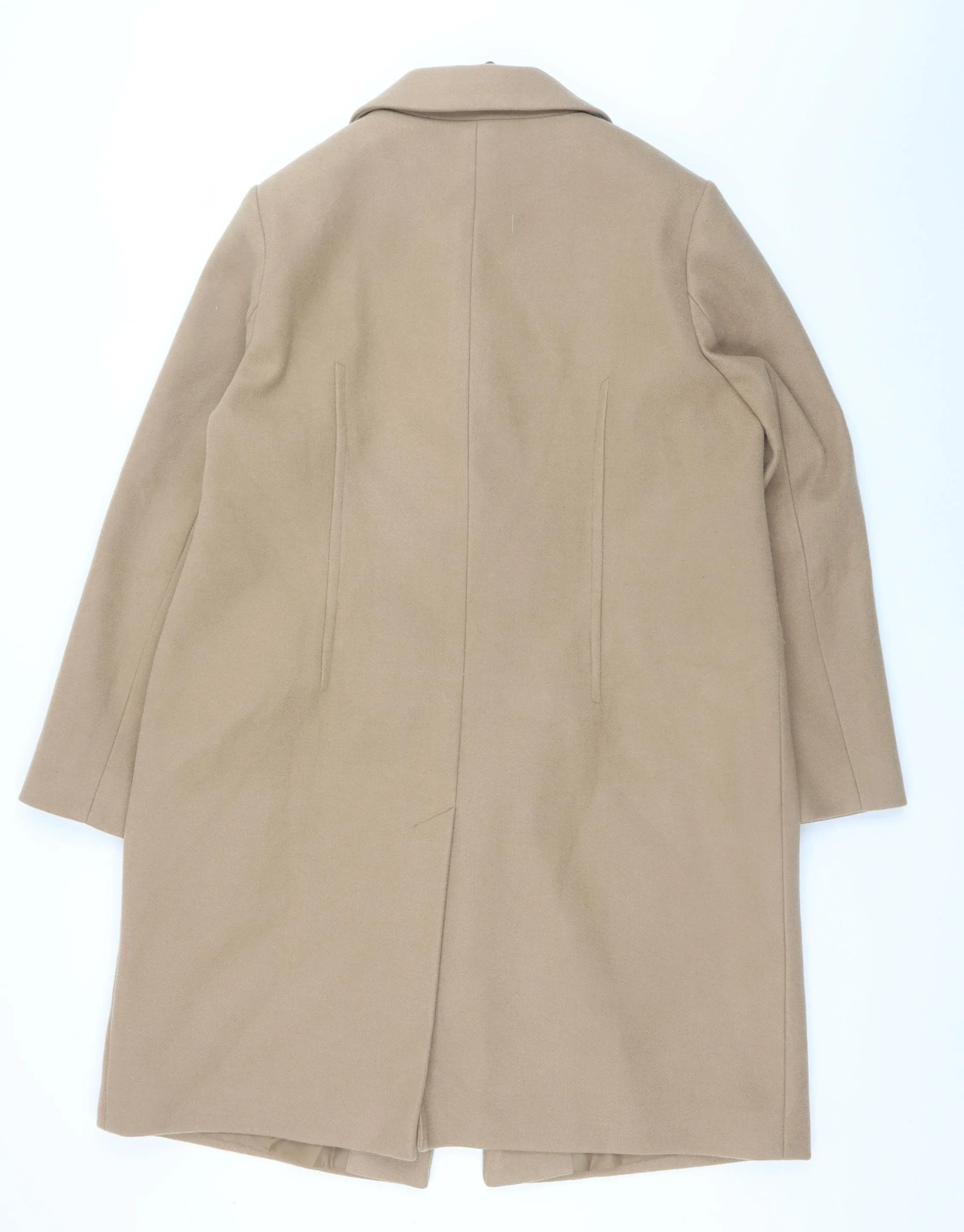 Marks and Spencer Women Beige Long Overcoat Size 16 Polyester - Image 3