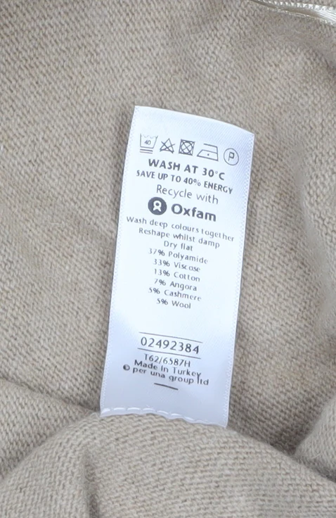 Marks and Spencer Women Beige Long Sleeve Cable-Knit Cardigan Size 14 - Image 4