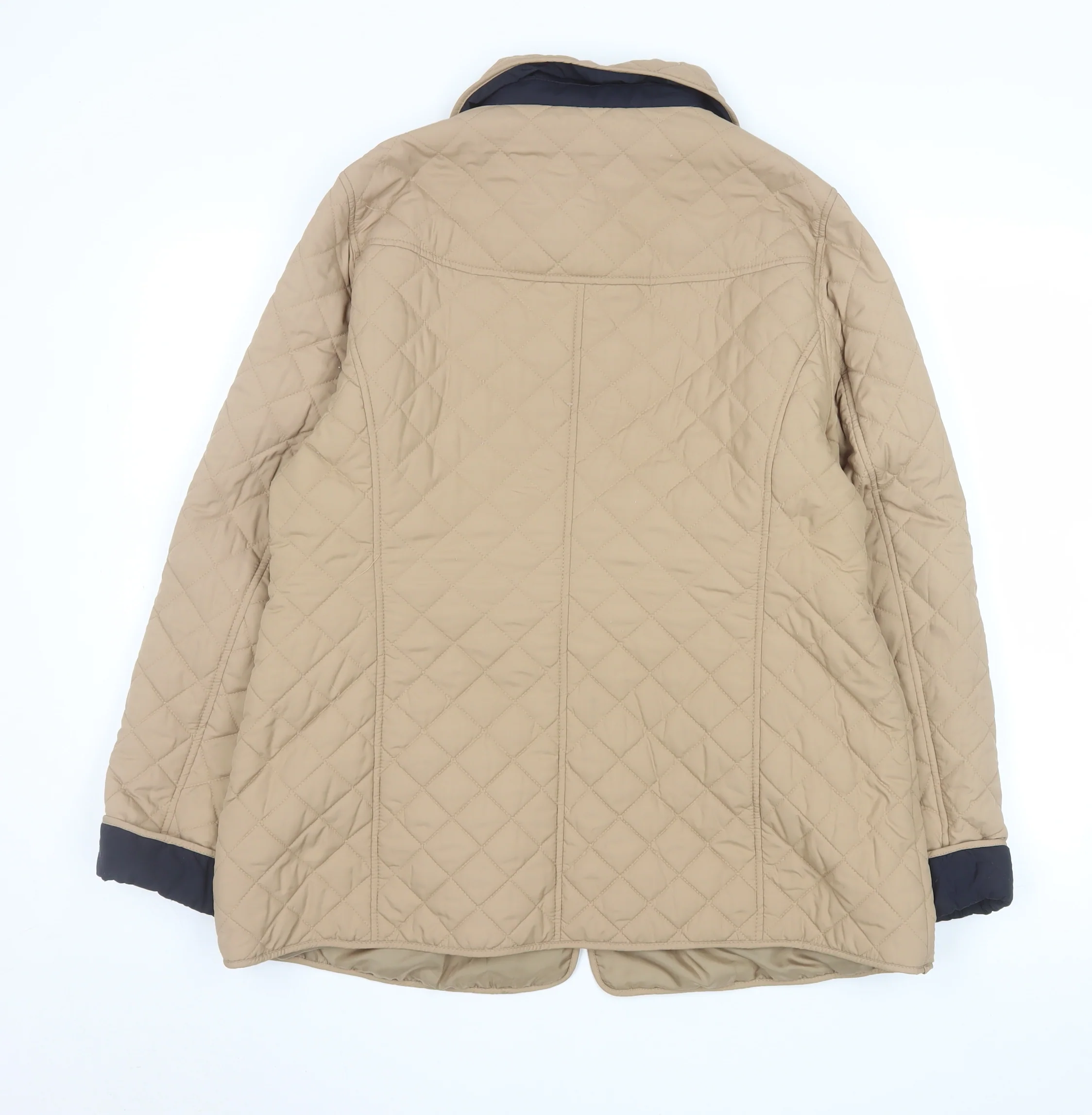 Marks and Spencer Women Beige Quilted Mid-Length Jacket Size 16 - Image 3
