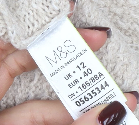 Marks and Spencer Women Beige Short Sleeve Knit Cardigan Size 12 - Image 4