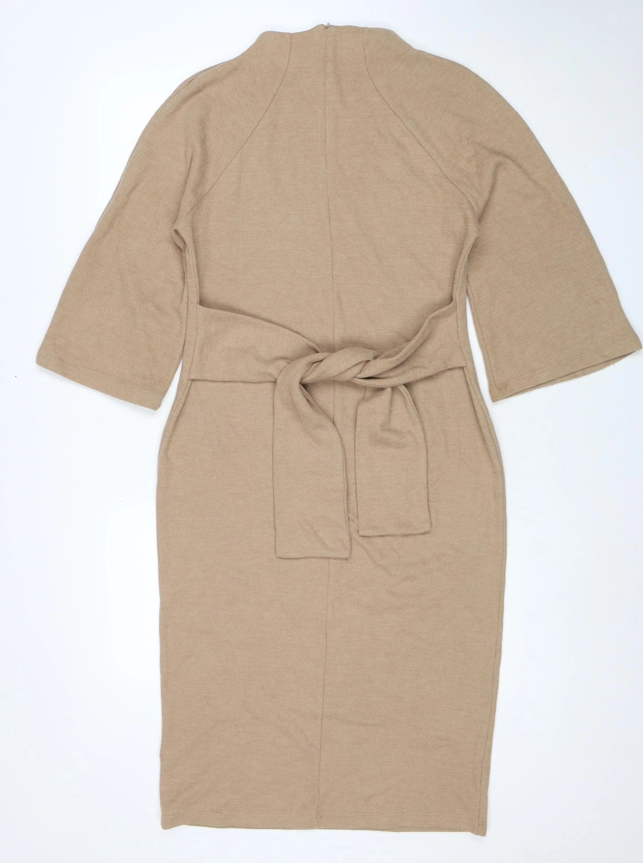 Marks and Spencer Women Beige Size 12 Midi Shift Dress - Image 3