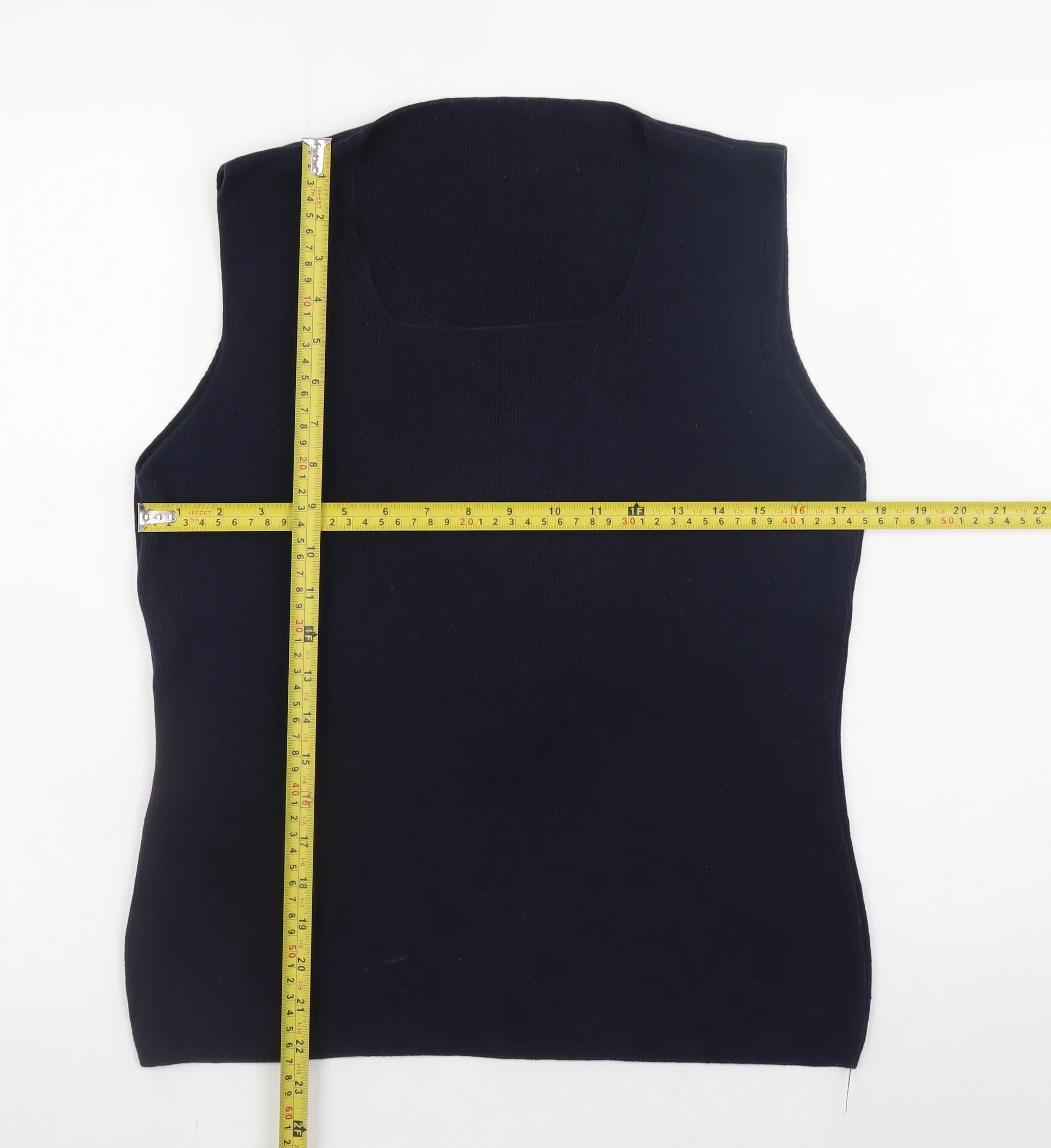 Marks and Spencer Women Black Cotton Sleeveless Tank Top Size 18 - Image 2