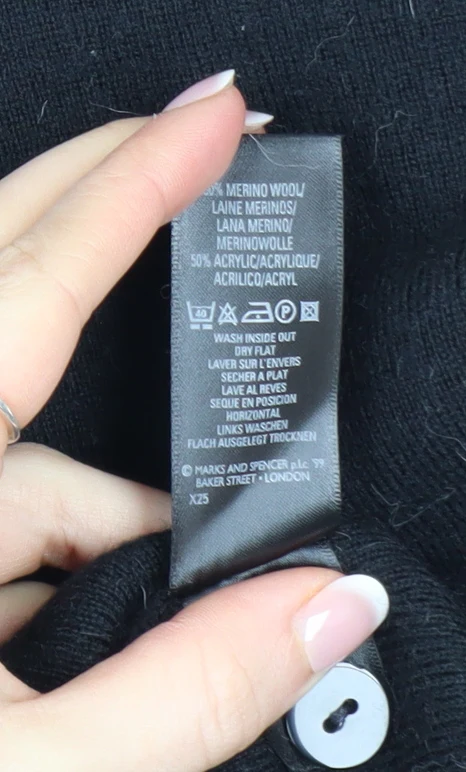 Marks and Spencer Women Black Size 14 Long Sleeve Cardigan - Image 5