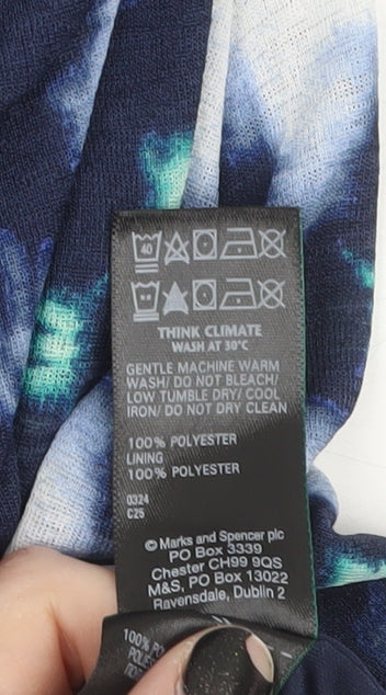 Marks and Spencer Women Blue Geometric Shift Dress Size 16 - Image 4
