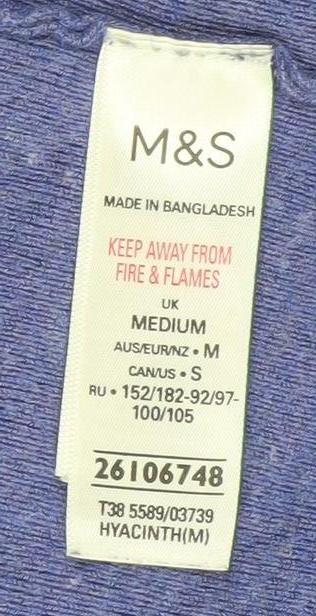 Marks and Spencer Women Blue M Open Front Long Sleeve Cardigan - Image 4
