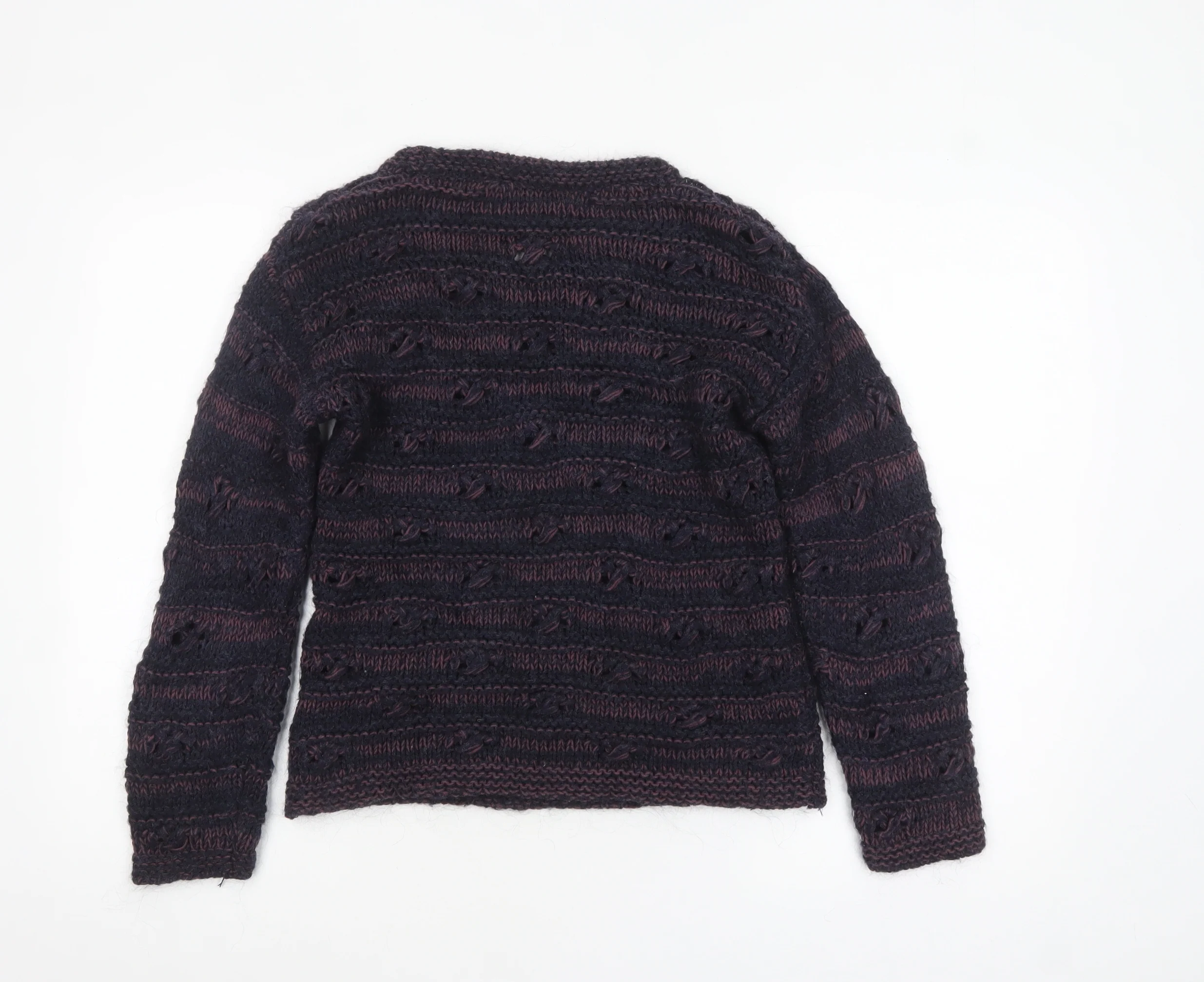 Marks and Spencer Women Blue Mix Size 8 Knit Pullover Jumper - Image 3