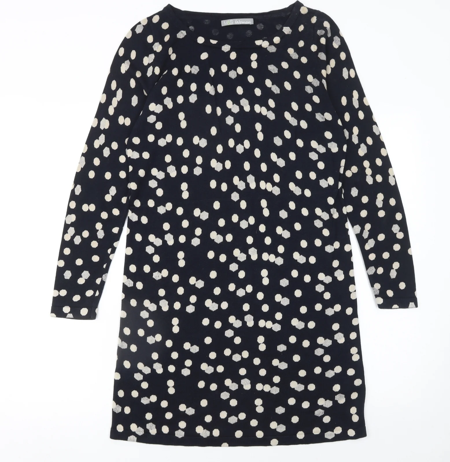 Marks and Spencer Women Blue Polka Dot Shift Dress Size 10