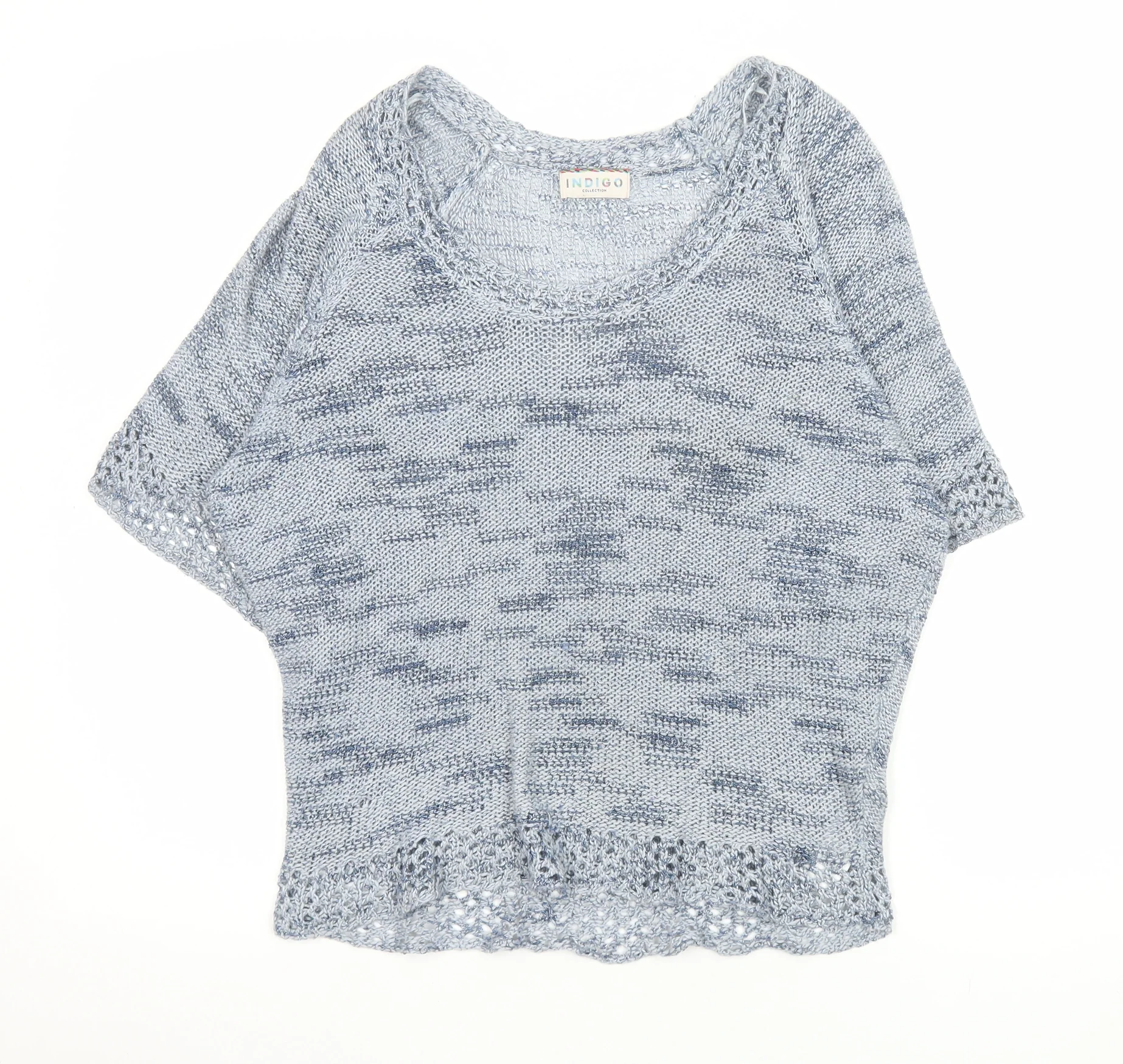 Marks and Spencer Women Blue Size 12 Knit Short Sleeve Pullover Jumper