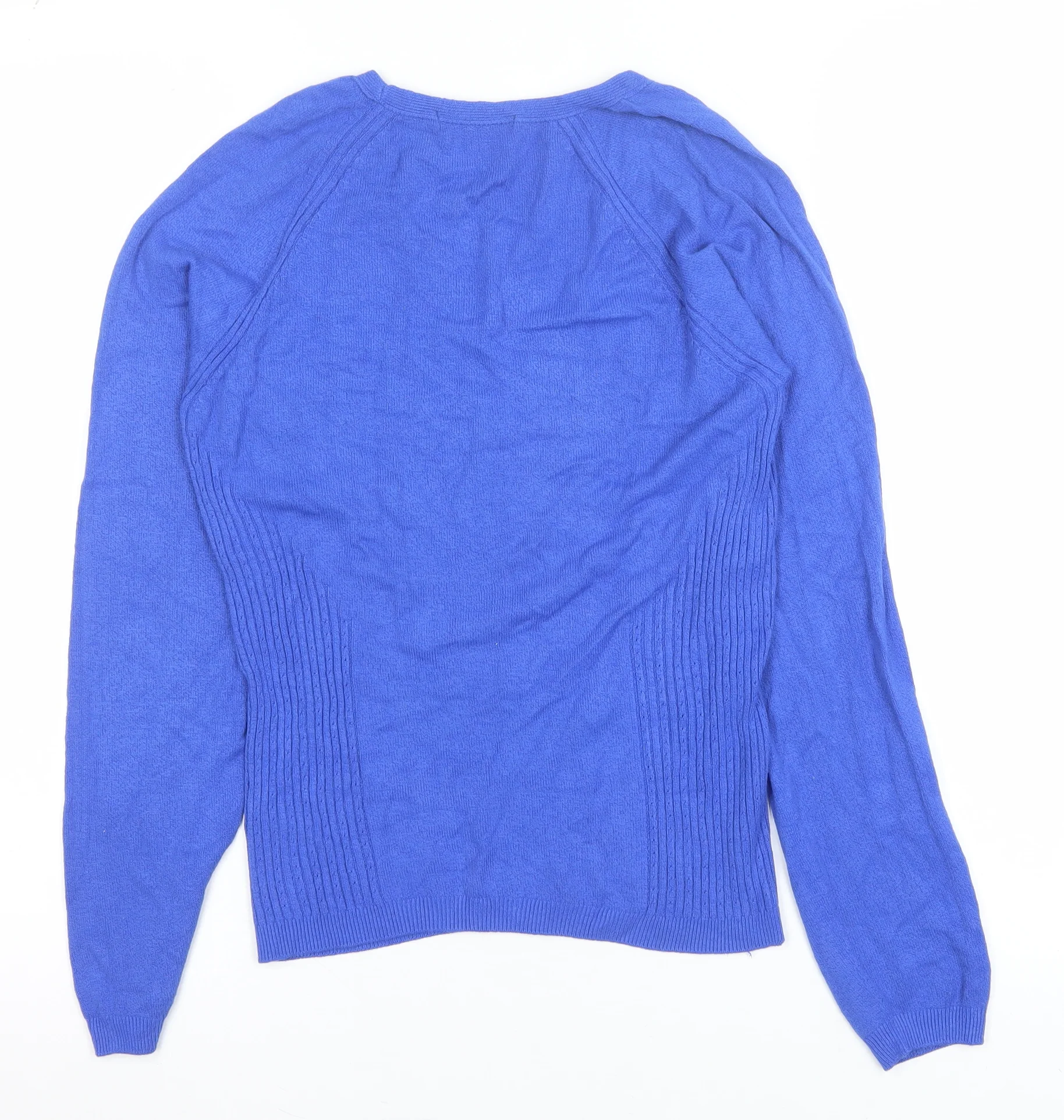 Marks and Spencer Women Blue V-Neck Long Sleeve Pullover Jumper Size 12 - Image 3