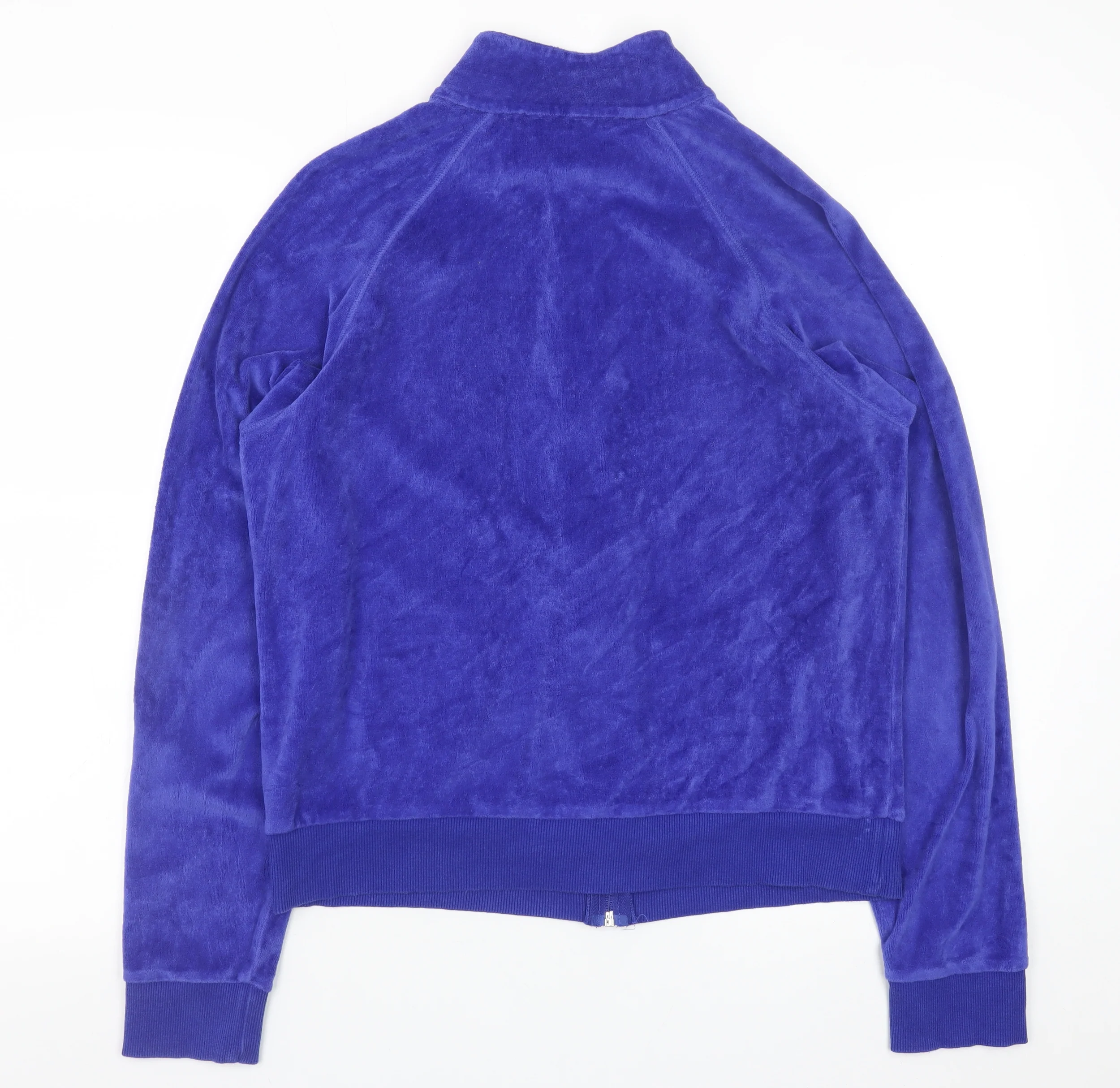Marks and Spencer Women Blue Velour Full Zip Jacket UK 16 - Image 3