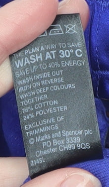 Marks and Spencer Women Blue Velour Full Zip Jacket UK 16 - Image 5