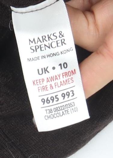 Marks and Spencer Women Brown 3/4 Sleeve Angora Shrug Size 10 - Image 4