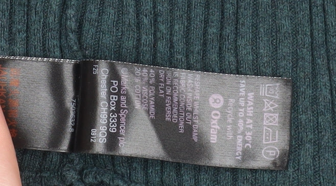 Marks and Spencer Women Forest Green Open Knit Long Sleeve Cardigan UK 12 - Image 4