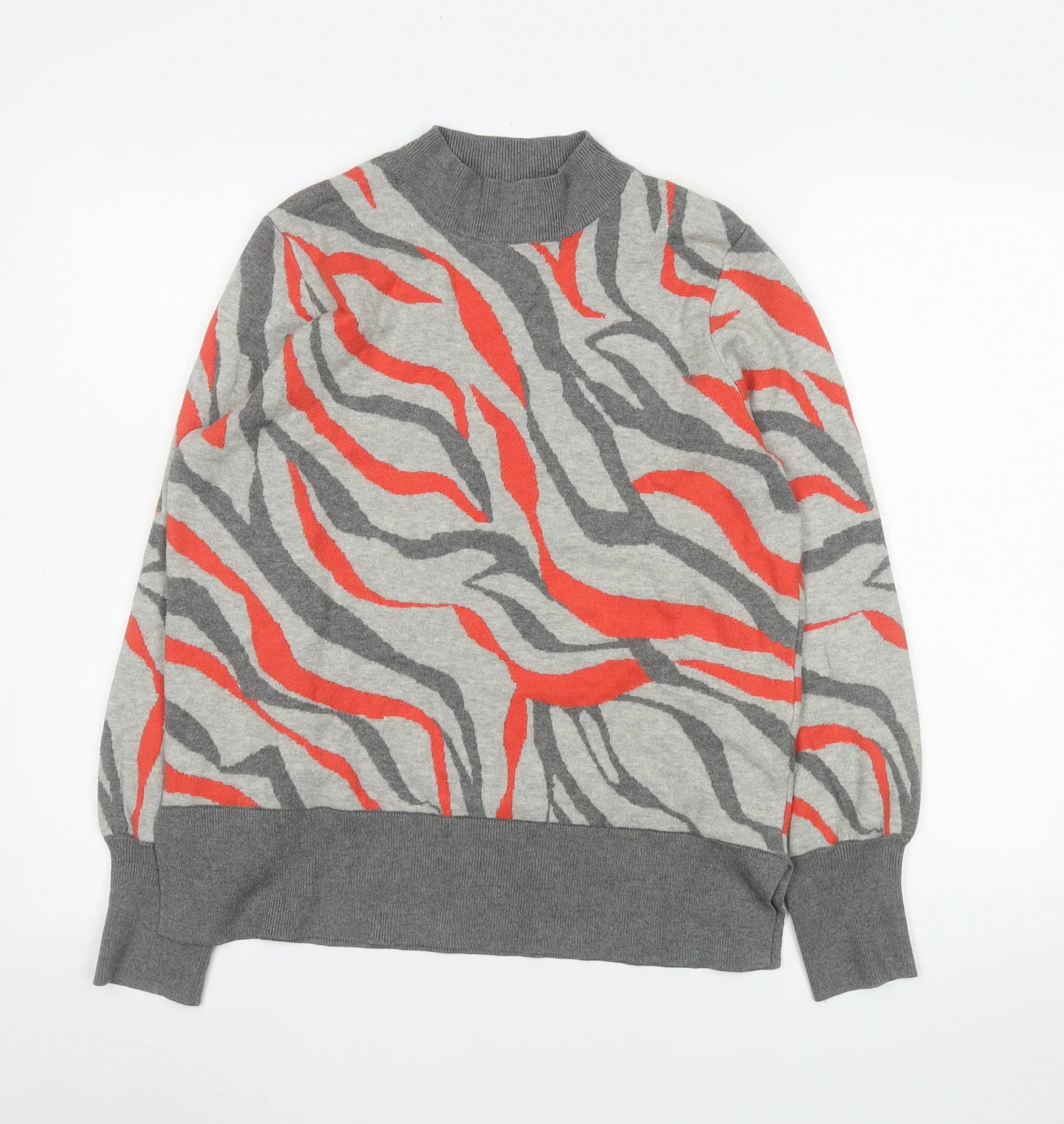 Marks and Spencer Women Grey Animal Print Pullover Sweatshirt Size L