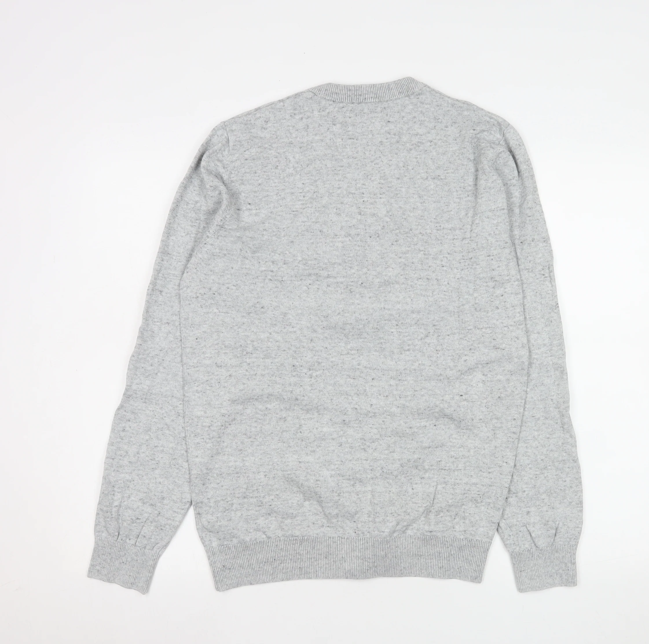 Marks and Spencer Women Grey Christmas Jumper Size S Cotton Knit - Image 3