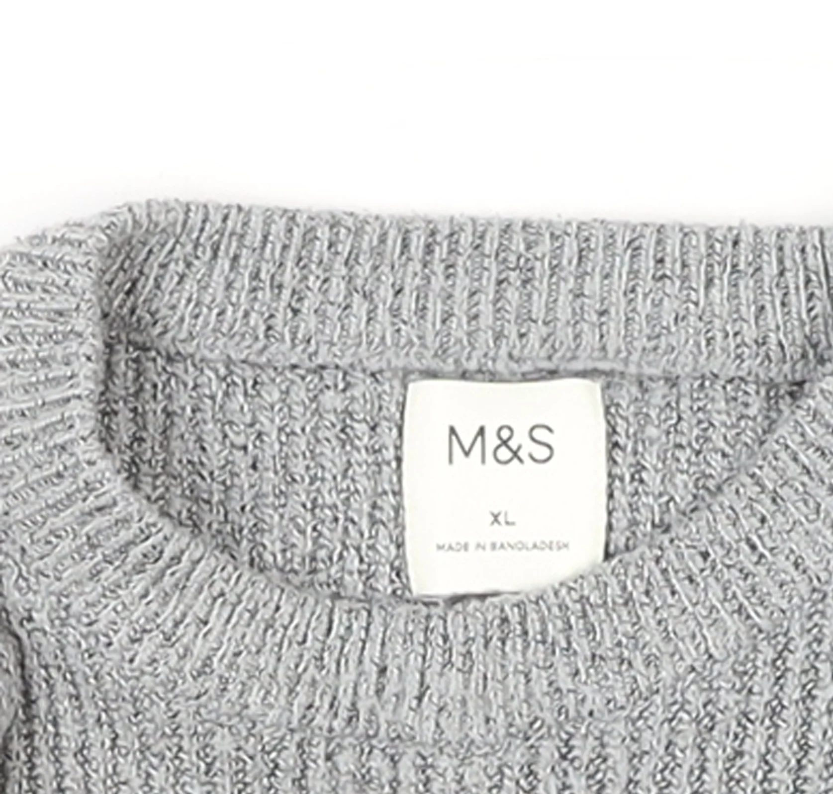 Marks and Spencer Women Grey Chunky-Knit Wool Blend Jumper XL - Image 4
