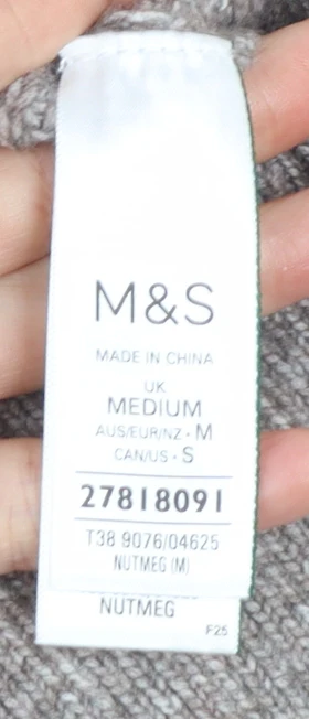 Marks and Spencer Women Grey Roll Neck Knit Jumper Dress Medium - Image 4
