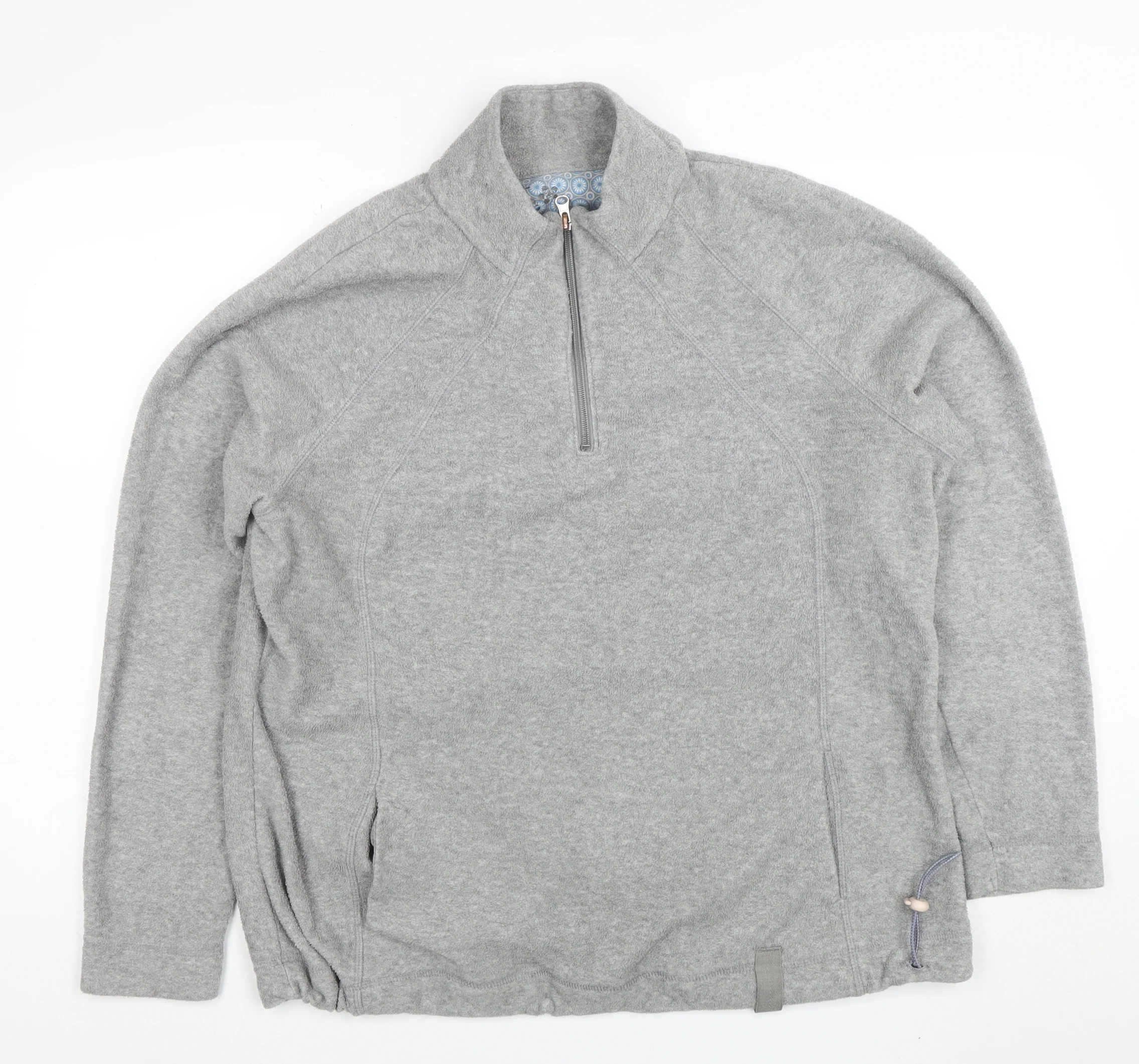 Marks and Spencer Women Grey Size 20 1/2 Zip Fleece Jacket