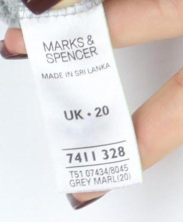 Marks and Spencer Women Grey Size 20 1/2 Zip Fleece Jacket - Image 4