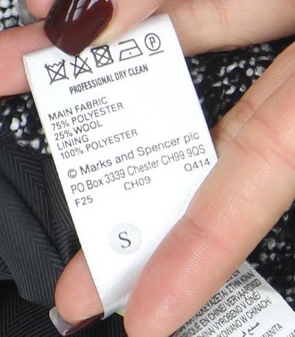 Marks and Spencer Women Grey Wool Blend Zip Long Coat Size 12 - Image 5