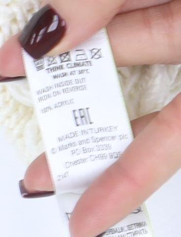 Marks and Spencer Women Ivory Roll Neck Cable-Knit Jumper M - Image 5