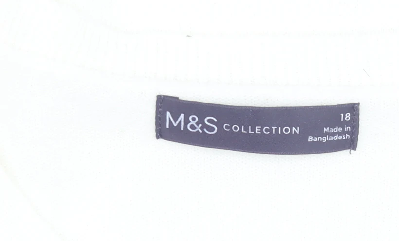 Marks and Spencer Women Ivory Size 18 Rhinestone Star Jumper - Image 4