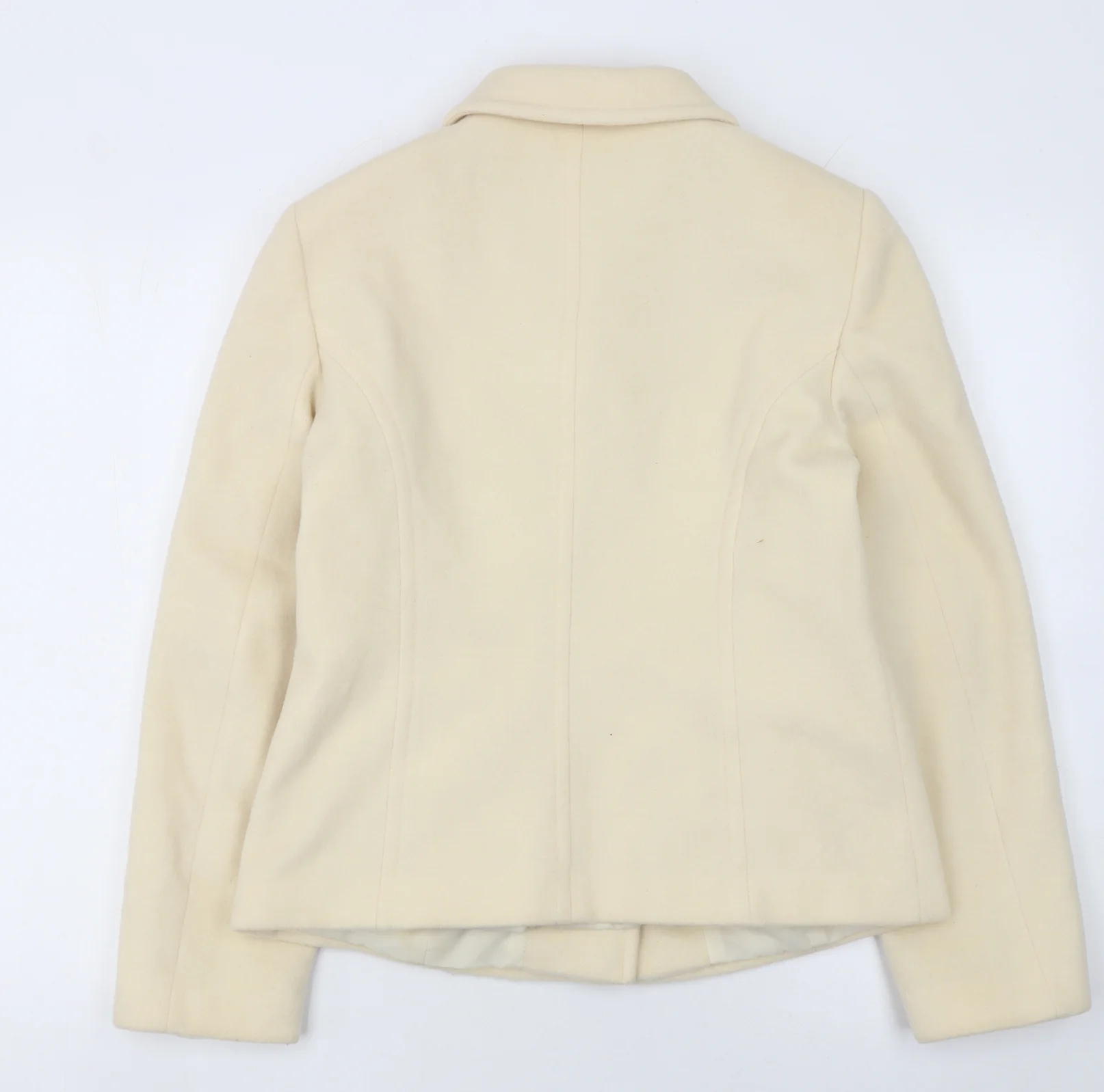Marks and Spencer Women Ivory Wool Coat UK 12 Classic Short Overcoat - Image 3