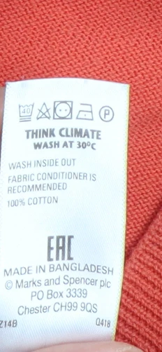 Marks and Spencer Women Orange V-Neck Cotton Jumper Size S - Image 5