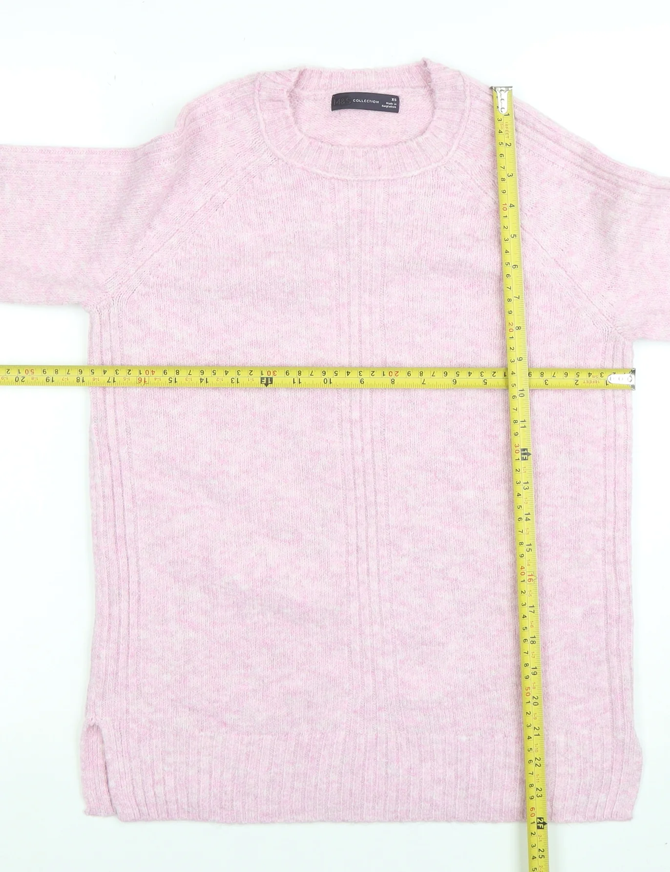 Marks and Spencer Women Pink Crew Neck Long Sleeve Jumper XS - Image 2