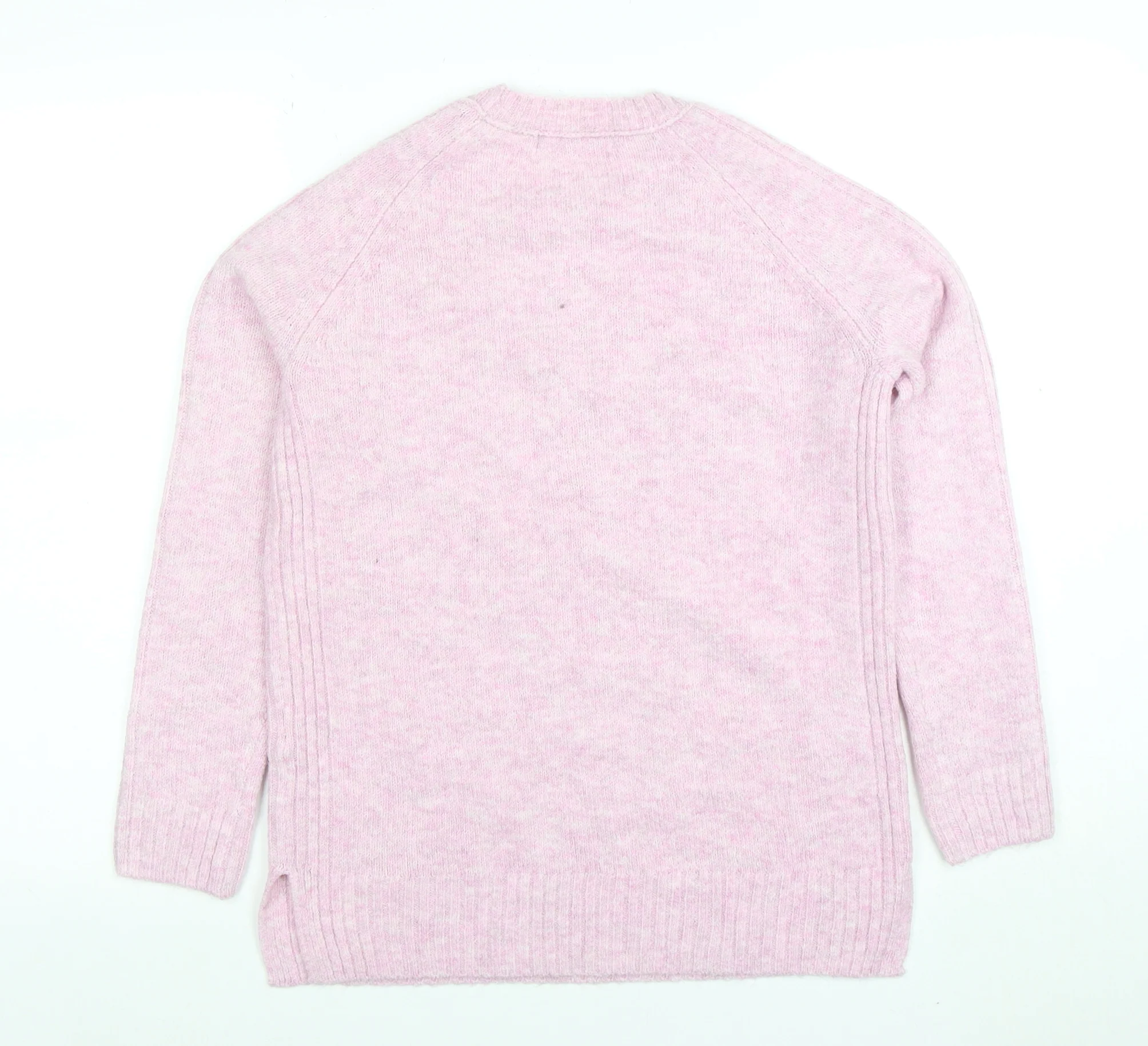 Marks and Spencer Women Pink Crew Neck Long Sleeve Jumper XS - Image 3