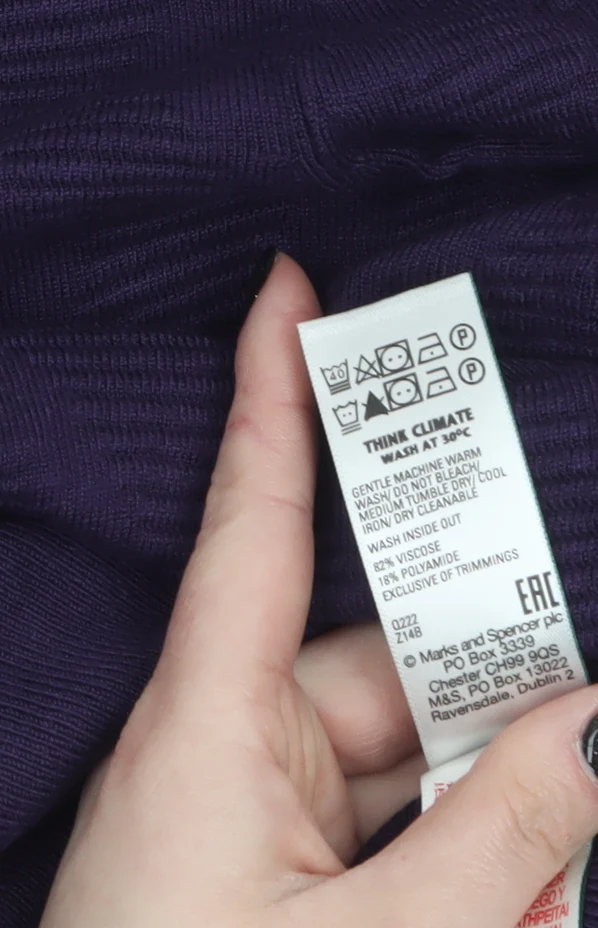 Marks and Spencer Women Purple Crew Neck Knit Pullover Jumper M - Image 4