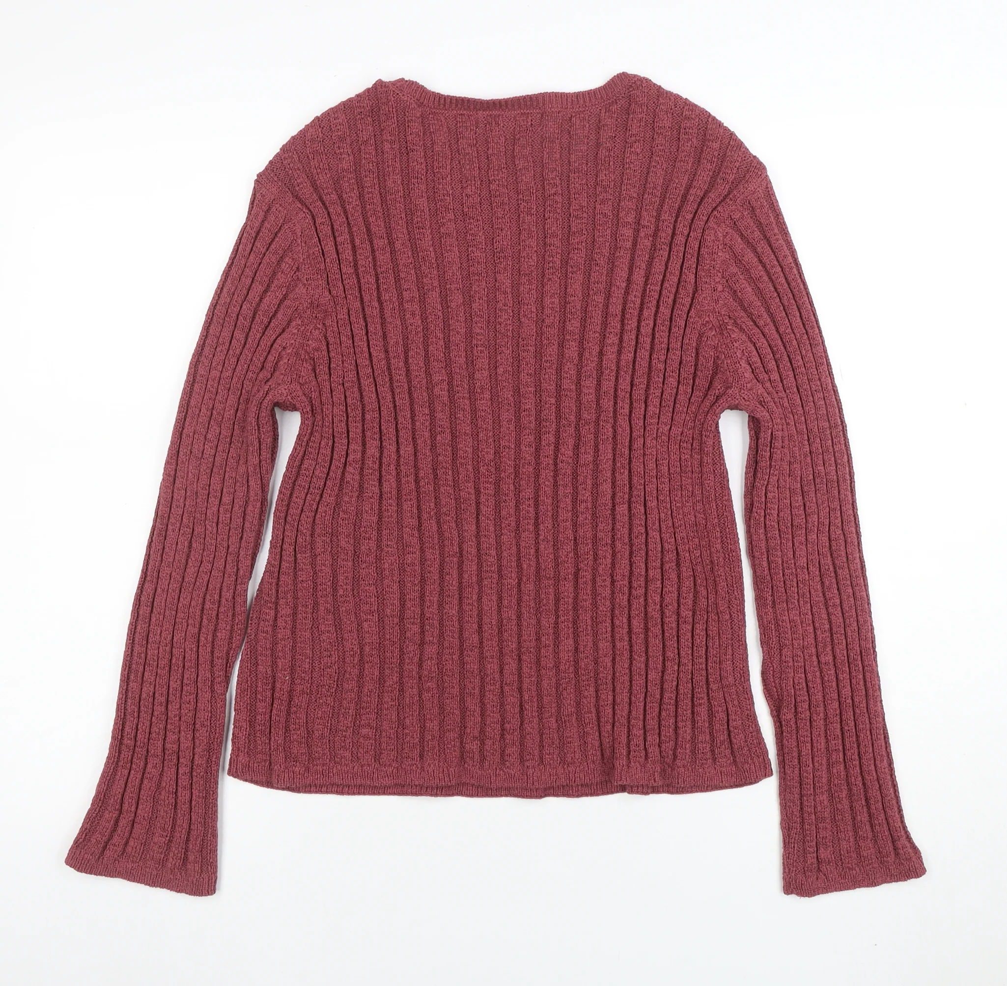 Marks and Spencer Women Purple L Rib Knit Crew Neck Jumper - Image 3