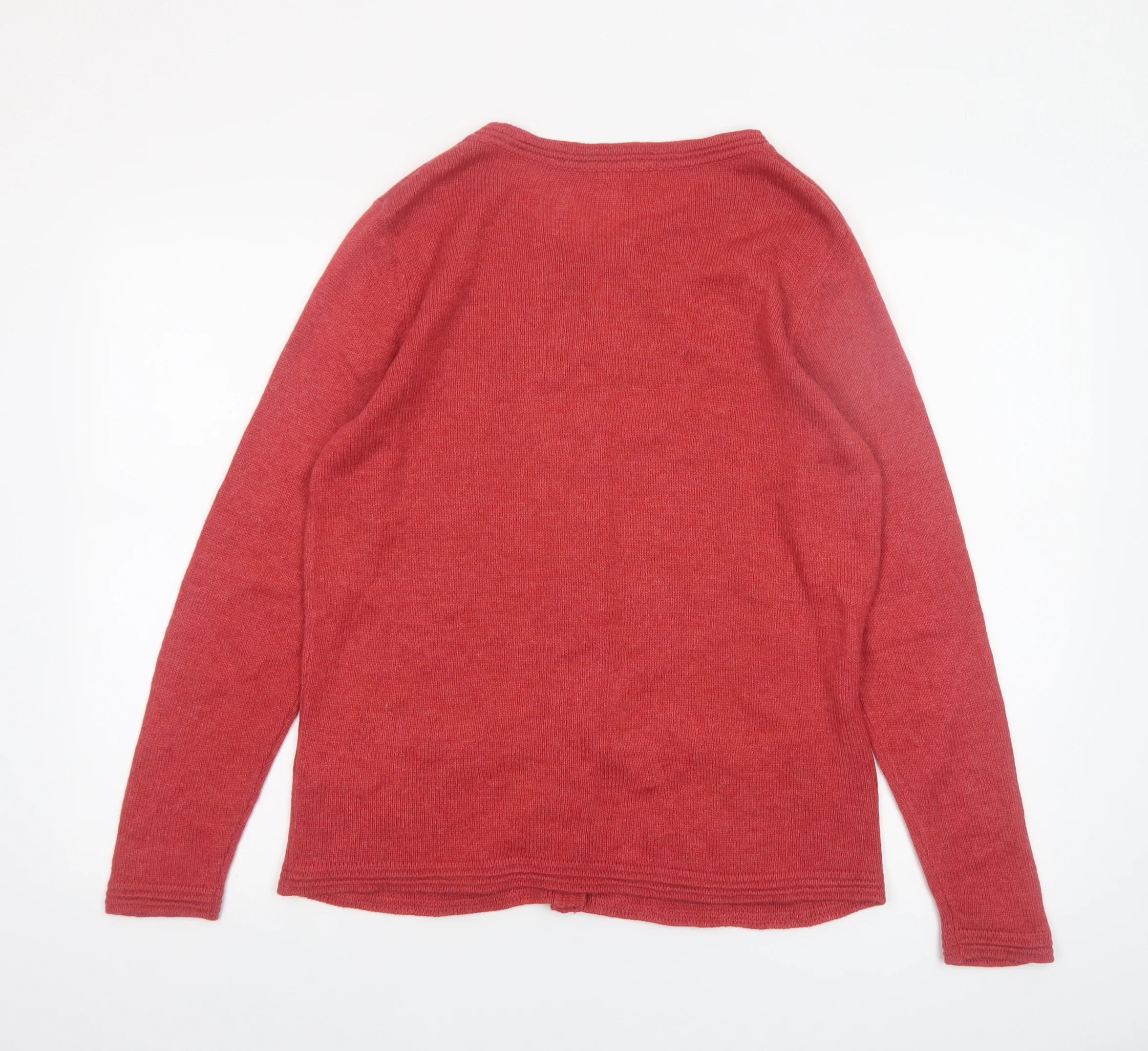 Marks and Spencer Women Red Button Cardigan UK 16 Acrylic Wool Knit - Image 3