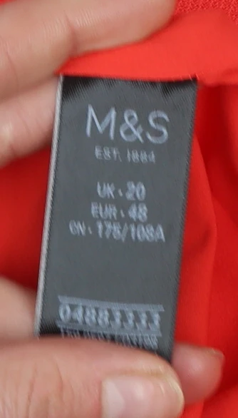 Marks and Spencer Women Red Double-Breasted Blazer UK 20 - Image 4