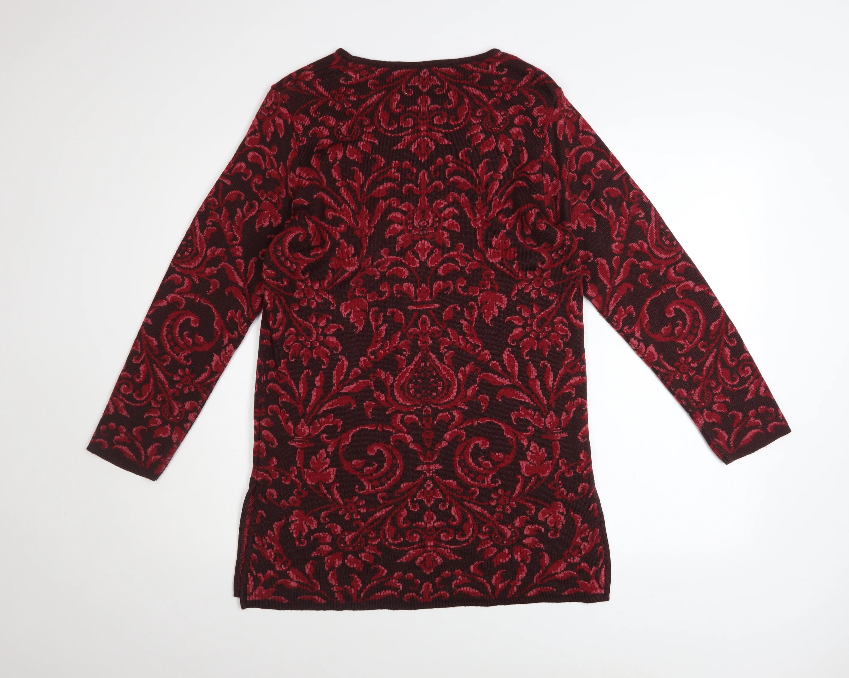 Marks and Spencer Women Red Paisley Knit Shift Dress Size 8 - Image 3