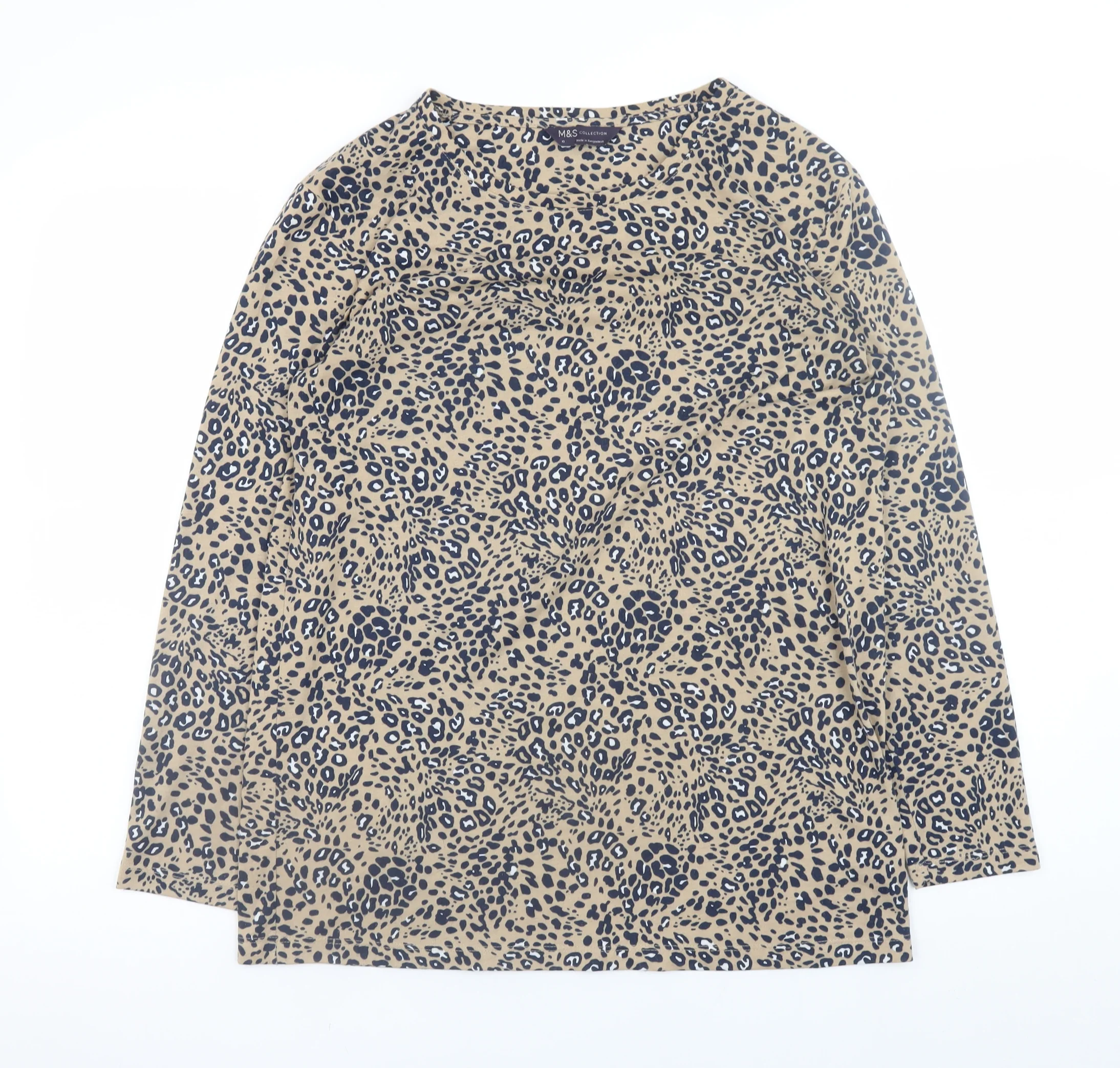 Marks and Spencer Women’s Beige Animal Print Long Sleeve T-Shirt Size 10