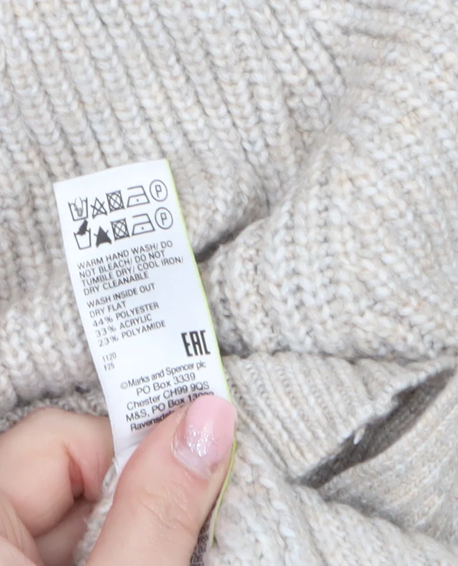 Marks and Spencer Women’s Beige Chunky Knit Cardigan L - Image 4